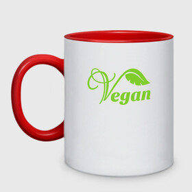 Кружка двухцветная с принтом Vegan Power в городе Новоалтайск, керамика | объем — 330 мл, диаметр — 80 мм. Цветная ручка и кайма сверху, в некоторых цветах — вся внутренняя часть | green | greenpaece | nature | sport | vegan | yoga | веган | вегетарианец | гринпис | еда | животные | жизнь | здоровье | зеленый | йога | мир | овощи | пища | планета | природа | растение | спорт | тело | фрукты
