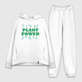 Женский костюм хлопок Oversize с принтом Plant Power в городе Новоалтайск,  |  | green | greenpaece | nature | sport | vegan | yoga | веган | вегетарианец | гринпис | еда | животные | жизнь | здоровье | зеленый | йога | мир | овощи | пища | планета | природа | растение | спорт | тело | фрукты