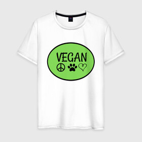 Мужская футболка хлопок с принтом Vegan Family в городе Новоалтайск, 100% хлопок | прямой крой, круглый вырез горловины, длина до линии бедер, слегка спущенное плечо. | green | greenpaece | nature | sport | vegan | yoga | веган | вегетарианец | гринпис | еда | животные | жизнь | здоровье | зеленый | йога | мир | овощи | пища | планета | природа | растение | спорт | тело | фрукты