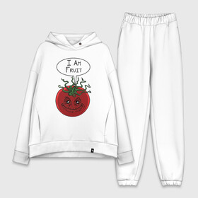 Женский костюм хлопок Oversize с принтом Я Фрукт в городе Новоалтайск,  |  | green | greenpaece | nature | sport | vegan | yoga | веган | вегетарианец | гринпис | еда | животные | жизнь | здоровье | зеленый | йога | мир | овощи | пища | планета | природа | растение | спорт | тело | фрукты