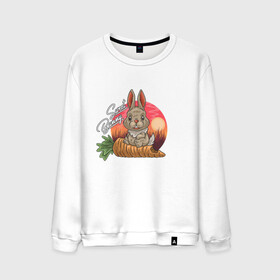 Мужской свитшот хлопок с принтом Sweet Bunny в городе Новоалтайск, 100% хлопок |  | закат | иллюстрация | крольченок | морковь | сладкий кролик