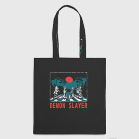 Шоппер 3D с принтом Demon slayer в городе Новоалтайск, 100% полиэстер | Плотность: 200 г/м2; Размер: 34×35 см; Высота лямок: 30 см | anime | beatles | kimetsu no yaiba | аниме | анимэ | битлз | клинок рассекающий демонов