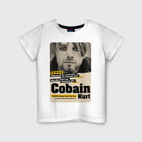 Детская футболка хлопок с принтом Kurt Cobain paper cuts в городе Новоалтайск, 100% хлопок | круглый вырез горловины, полуприлегающий силуэт, длина до линии бедер | cobain | grunge | kurt | kurt cobain | nirvana | грандж | кобейн | курт | курт кобейн | нирвана | рок