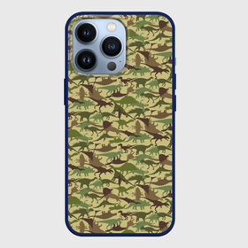 Чехол для iPhone 13 Pro с принтом Динозавры (камуфляж) в городе Новоалтайск,  |  | dinosaur | dinosaur era | pangolin | predator | pterodactyl | reptile | reptiloid | the dragon | the serpent | tyrannosaurus | динозавр | дракон | ледниковый период | птеродактиль | тираннозавр | хищник | эра динозавров | юрский пер