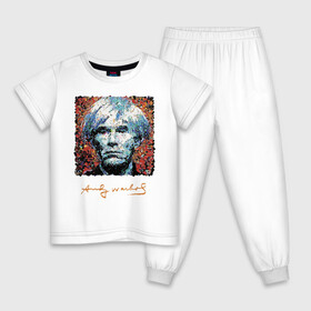 Детская пижама хлопок с принтом Andy Warhol в городе Новоалтайск, 100% хлопок |  брюки и футболка прямого кроя, без карманов, на брюках мягкая резинка на поясе и по низу штанин
 | Тематика изображения на принте: andy warhol | art | legend | pop art | portrait | signature | искусство | легенда | подпись | поп арт | портрет | энди уорхол