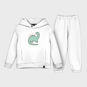 Детский костюм хлопок Oversize с принтом Vegan Dinosaur в городе Новоалтайск,  |  | green | greenpaece | nature | sport | vegan | yoga | веган | вегетарианец | гринпис | динозавр | еда | животные | жизнь | здоровье | зеленый | йога | мир | овощи | пища | планета | природа | растение | спорт | тело | фрукты