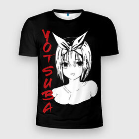Мужская футболка 3D спортивная с принтом YOTSUBA SF 3D в городе Новоалтайск, 100% полиэстер с улучшенными характеристиками | приталенный силуэт, круглая горловина, широкие плечи, сужается к линии бедра | бело красный | глаза | ецуба | йоцуба | лицо | смотрит | улыбка