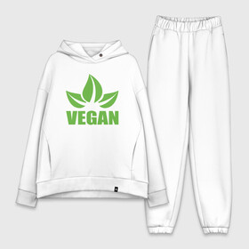 Женский костюм хлопок Oversize с принтом Веган в городе Новоалтайск,  |  | green | greenpaece | nature | sport | vegan | yoga | веган | вегетарианец | гринпис | еда | животные | жизнь | здоровье | зеленый | йога | мир | овощи | пища | планета | природа | растение | спорт | тело | фрукты