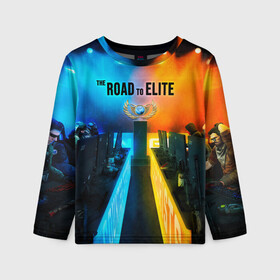 Детский лонгслив 3D с принтом Road to global elite в городе Новоалтайск, 100% полиэстер | длинные рукава, круглый вырез горловины, полуприлегающий силуэт
 | counter stike | cs go | csgo | elite | faceit | global | global elite | mvp | road to global elite | глобал | контр страйк | контра | соревнования | фейсит