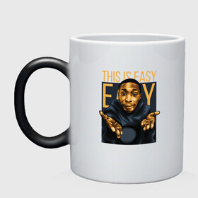 Кружка хамелеон с принтом This is Easy Khaby Lame в городе Новоалтайск, керамика | меняет цвет при нагревании, емкость 330 мл | easy | khaby | khaby lame | khaby00 | lame | life hack | mem | лайм | лайф хак | мем | мемы | хаби | хаби лайм