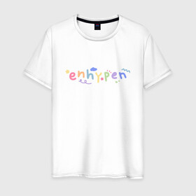 Мужская футболка хлопок с принтом ENHYPEN with cute doodles в городе Новоалтайск, 100% хлопок | прямой крой, круглый вырез горловины, длина до линии бедер, слегка спущенное плечо. | 3racha | bts | bts idol | drake | enhypen | exid hot pink | ikon | kpop | sleepy baby wolf | stay gold | with cute doodles | кейпоп | корейская музыка | корея | кпоп | поп