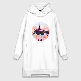 Платье-худи хлопок с принтом Seoul Tower With Woodblock в городе Новоалтайск,  |  | 3racha | bts | bts idol | drake | exid hot pink | ikon | kpop | seoul tower with woodblock style cherry blossoms south korea | sleepy baby wolf | stay gold | кейпоп | корейская музыка | корея | кпоп | поп