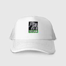 Кепка тракер с сеткой с принтом Vegan Elephant в городе Новоалтайск, трикотажное полотно; задняя часть — сетка | длинный козырек, универсальный размер, пластиковая застежка | elephant | green | greenpaece | nature | sport | vegan | yoga | веган | вегетарианец | гринпис | еда | животные | жизнь | здоровье | зеленый | йога | мир | овощи | пища | планета | природа | растение | слон | спорт | тело | фрукты
