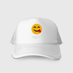 Кепка тракер с сеткой с принтом Vegan Smile в городе Новоалтайск, трикотажное полотно; задняя часть — сетка | длинный козырек, универсальный размер, пластиковая застежка | green | greenpaece | nature | sport | vegan | yoga | веган | вегетарианец | гринпис | еда | животные | жизнь | здоровье | зеленый | йога | мир | овощи | пища | планета | природа | растение | спорт | тело | улыбка | фрукты