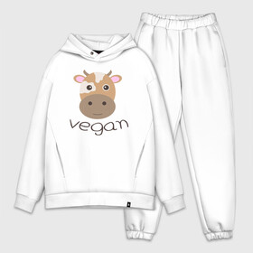 Мужской костюм хлопок OVERSIZE с принтом Vegan Cow в городе Новоалтайск,  |  | cow | green | greenpaece | nature | sport | vegan | yoga | веган | вегетарианец | гринпис | еда | животные | жизнь | здоровье | зеленый | йога | корова | мир | овощи | пища | планета | природа | растение | спорт | тело | фрукты