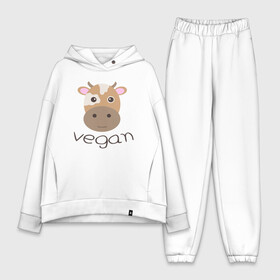 Женский костюм хлопок Oversize с принтом Vegan Cow в городе Новоалтайск,  |  | cow | green | greenpaece | nature | sport | vegan | yoga | веган | вегетарианец | гринпис | еда | животные | жизнь | здоровье | зеленый | йога | корова | мир | овощи | пища | планета | природа | растение | спорт | тело | фрукты
