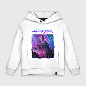 Детское худи Oversize хлопок с принтом CYBERPUNK 2077 | КИБЕРПАНК (Z) в городе Новоалтайск, френч-терри — 70% хлопок, 30% полиэстер. Мягкий теплый начес внутри —100% хлопок | боковые карманы, эластичные манжеты и нижняя кромка, капюшон на магнитной кнопке | cd project red | cyberpunk 2077 | demon | keanu reeves | samurai | smile | vi | арасака | ви | демон | киану ривз | киберпанк 2077 | найт сити | самураи | смайл