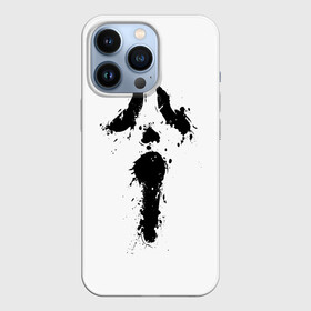 Чехол для iPhone 13 Pro с принтом Крик   Ghost Face в городе Новоалтайск,  |  | chill kill | dbd | ghost face | horror | scary movie | scream | scream mask | wasup | wazap | wazup | whats up | вазап | васап | краска | крик | маска крика | очень страшное кино | призрачное лицо | пятна | страшное кино | телефон | триллер | ужа