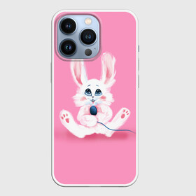 Чехол для iPhone 13 Pro с принтом Милый кролик с микрофоном в городе Новоалтайск,  |  | Тематика изображения на принте: актер | выступление | зайчик | заяц | кроле | кролик | микрофон | певец | певица | талант
