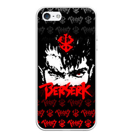 Чехол для iPhone 5/5S матовый с принтом BERSERK (ЛОГО) в городе Новоалтайск, Силикон | Область печати: задняя сторона чехла, без боковых панелей | anime | berserk | manga | аниме | берсерк | гатс | манга | череп