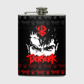 Фляга с принтом BERSERK (ЛОГО) в городе Новоалтайск, металлический корпус | емкость 0,22 л, размер 125 х 94 мм. Виниловая наклейка запечатывается полностью | anime | berserk | manga | аниме | берсерк | гатс | манга | череп