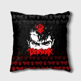 Подушка 3D с принтом BERSERK (ЛОГО) в городе Новоалтайск, наволочка – 100% полиэстер, наполнитель – холлофайбер (легкий наполнитель, не вызывает аллергию). | состоит из подушки и наволочки. Наволочка на молнии, легко снимается для стирки | anime | berserk | manga | аниме | берсерк | гатс | манга | череп