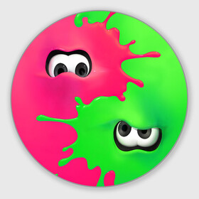 Коврик для мышки круглый с принтом Splatoon в городе Новоалтайск, резина и полиэстер | круглая форма, изображение наносится на всю лицевую часть | Тематика изображения на принте: capcom | colorful | gamers | games | nintendo | switch