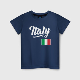 Детская футболка хлопок с принтом Italy в городе Новоалтайск, 100% хлопок | круглый вырез горловины, полуприлегающий силуэт, длина до линии бедер | Тематика изображения на принте: football | forza | italia | italy | milan | rome | sport | гол | евро | европа | италия | итальянец | кубок | манчини | милан | рим | спорт | тренер | турист | фанат | футбол | футболист | чемпион