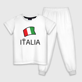 Детская пижама хлопок с принтом Italia 2021 в городе Новоалтайск, 100% хлопок |  брюки и футболка прямого кроя, без карманов, на брюках мягкая резинка на поясе и по низу штанин
 | Тематика изображения на принте: football | forza | italia | italy | milan | rome | sport | гол | евро | европа | италия | итальянец | кубок | манчини | милан | рим | спорт | тренер | турист | фанат | футбол | футболист | чемпион