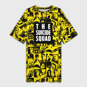 Платье-футболка 3D с принтом The Suicide Squad в городе Новоалтайск,  |  | Тематика изображения на принте: dc | squad | suicide squad | vdkarsvet | акула | миротворец | миссия навылет | отряд | харли квинн | человек в горошек