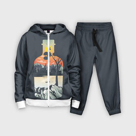 Детский костюм 3D с принтом Философия в городе Новоалтайск,  |  | бутылка | горы | закат | пейзаж | природа | философия | япония