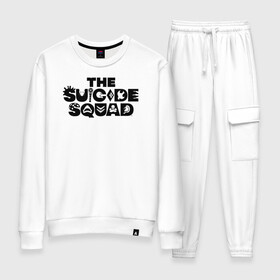 Женский костюм хлопок с принтом The Suicide Squad в городе Новоалтайск, 100% хлопок | на свитшоте круглая горловина, мягкая резинка по низу. Брюки заужены к низу, на них два вида карманов: два 