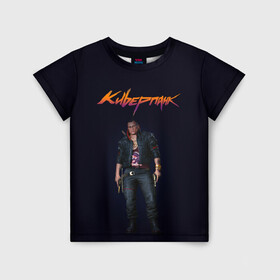 Детская футболка 3D с принтом CYBERPUNK 2077 | КИБЕРПАНК (Z) в городе Новоалтайск, 100% гипоаллергенный полиэфир | прямой крой, круглый вырез горловины, длина до линии бедер, чуть спущенное плечо, ткань немного тянется | cd project red | cyberpunk 2077 | demon | keanu reeves | samurai | smile | vi | арасака | ви | демон | киану ривз | киберпанк 2077 | найт сити | самураи | смайл