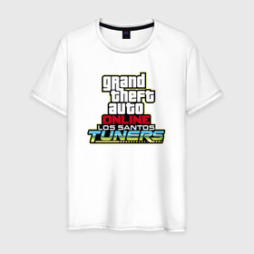 Мужская футболка хлопок с принтом GTAO: Los Santos Tuners в городе Новоалтайск, 100% хлопок | прямой крой, круглый вырез горловины, длина до линии бедер, слегка спущенное плечо. | auto | game | grand | gta | gta5 | los santos | online | rockstar | theft | tuners | гта | гта5 | игра | лос сантос | майкл | онлайн | рокстар | тревор | тюнерс | франклин