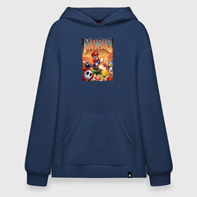 Худи SuperOversize хлопок с принтом MARIO | DOOM в городе Новоалтайск, 70% хлопок, 30% полиэстер, мягкий начес внутри | карман-кенгуру, эластичная резинка на манжетах и по нижней кромке, двухслойный капюшон
 | doom | doom eternal | doom monster | eternal | mario | дум | дуум | марио