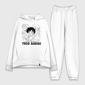 Женский костюм хлопок Oversize с принтом TRIO BADAS One Piece в городе Новоалтайск,  |  | anime | manga | monkey d. luffy | one piece | vinsmoke sanji | zoro roronoa | аниме | большой куш | ван пис | винсмок санджи | вон пис | король пиратов | луфи | луффи | манга | манки д. луффи | пират | ророноа зоро | соломенная шляпа