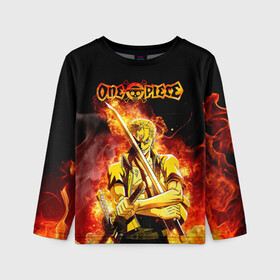 Детский лонгслив 3D с принтом Зоро в огне | One Piece. Большой куш в городе Новоалтайск, 100% полиэстер | длинные рукава, круглый вырез горловины, полуприлегающий силуэт
 | anime | manga | one piece | zoro roronoa | аниме | большой куш | ван пис | великий флот | вон пис | зородзюро | король пиратов | манга | мечник | охотник за головами | охотник на пиратов | пират
