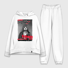 Женский костюм хлопок Oversize с принтом In Memory Of Kurt Cobain в городе Новоалтайск,  |  | cobain | grunge | kurt | kurt cobain | nirvana | грандж | кобейн | курт | курт кобейн | нирвана | рок