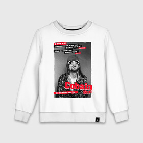 Детский свитшот хлопок с принтом In Memory Of Kurt Cobain в городе Новоалтайск, 100% хлопок | круглый вырез горловины, эластичные манжеты, пояс и воротник | Тематика изображения на принте: cobain | grunge | kurt | kurt cobain | nirvana | грандж | кобейн | курт | курт кобейн | нирвана | рок