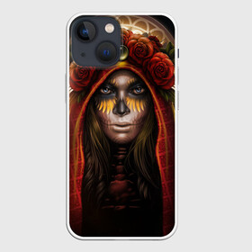 Чехол для iPhone 13 mini с принтом ЦветоЧная Богиня в городе Новоалтайск,  |  | Тематика изображения на принте: богиня | девушка | розы | цветы | шаманка
