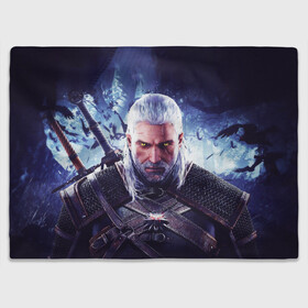 Плед 3D с принтом THE WITCHER / GERALT OF RIVIA в городе Новоалтайск, 100% полиэстер | закругленные углы, все края обработаны. Ткань не мнется и не растягивается | the witcher | ведьмак | геральт | зе витчер | игра | компьютерная игра