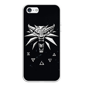 Чехол для iPhone 5/5S матовый с принтом THE WITCHER СЕРЫЙ ЛОГОТИП в городе Новоалтайск, Силикон | Область печати: задняя сторона чехла, без боковых панелей | the witcher | ведьмак | зе витчер | игра | компьютерная игра | лого | логотип
