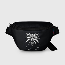 Поясная сумка 3D с принтом THE WITCHER СЕРЫЙ ЛОГОТИП в городе Новоалтайск, 100% полиэстер | плотная ткань, ремень с регулируемой длиной, внутри несколько карманов для мелочей, основное отделение и карман с обратной стороны сумки застегиваются на молнию | the witcher | ведьмак | зе витчер | игра | компьютерная игра | лого | логотип