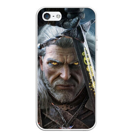 Чехол для iPhone 5/5S матовый с принтом THE WITCHER ГЕРАЛЬТ в городе Новоалтайск, Силикон | Область печати: задняя сторона чехла, без боковых панелей | the witcher | ведьмак | геральт | зе витчер | игра | компьютерная игра