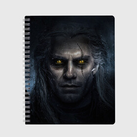 Тетрадь с принтом THE WITCHER ГЕРАЛЬТ  GERALT в городе Новоалтайск, 100% бумага | 48 листов, плотность листов — 60 г/м2, плотность картонной обложки — 250 г/м2. Листы скреплены сбоку удобной пружинной спиралью. Уголки страниц и обложки скругленные. Цвет линий — светло-серый
 | Тематика изображения на принте: the witcher | ведьмак | геральт | зе витчер | игра | компьютерная игра