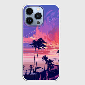 Чехол для iPhone 13 Pro с принтом Пейзаж в городе Новоалтайск,  |  | америка | закат | летний | лето | майами | море | пальмы | пейзаж | пляж | рассвет