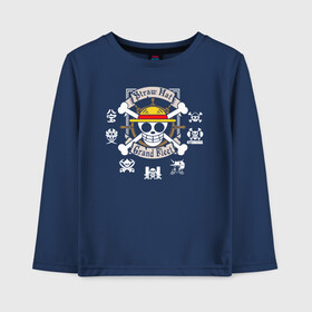 Детский лонгслив хлопок с принтом Straw Hat Grand Fleet в городе Новоалтайск, 100% хлопок | круглый вырез горловины, полуприлегающий силуэт, длина до линии бедер | anime | manga | monkey d. luffy | one piece | аниме | большой куш | ван пис | вон пис | гол д. роджер | кайдо | король пиратов | луфи | луффи | манга | манки д. луффи | нами | нико робин | пират | портгас д. эйс | ророноа зоро