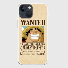 Чехол для iPhone 13 mini с принтом WANTED Monkey D. Luffy в городе Новоалтайск,  |  | anime | manga | monkey d. luffy | one piece | аниме | большой куш | ван пис | вон пис | гол д. роджер | кайдо | король пиратов | луфи | луффи | манга | манки д. луффи | нами | нико робин | пират | портгас д. эйс | ророноа зоро