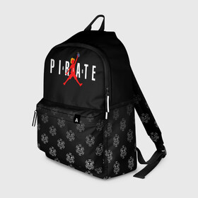 Рюкзак 3D с принтом PIRATE AIR One Piece в городе Новоалтайск, 100% полиэстер | лямки с регулируемой длиной, сверху петелька, чтобы рюкзак можно было повесить на вешалку. Основное отделение закрывается на молнию, как и внешний карман. Внутри два дополнительных кармана, один из которых закрывается на молнию. По бокам два дополнительных кармашка | anime | manga | monkey d. luffy | one piece | аниме | баскетбол | баскетболист | большой куш | ван пис | вон пис | джордан | капитан | король пиратов | лого | логотип | луси | луфи | луффи | манга | манки д. луффи | мугивара