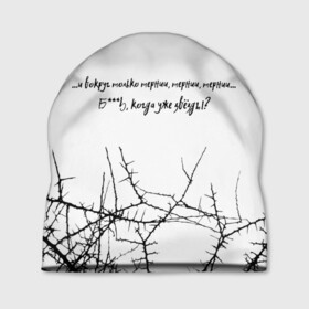 Шапка 3D с принтом И вокруг только тернии... в городе Новоалтайск, 100% полиэстер | универсальный размер, печать по всей поверхности изделия | достижение | звезды | музыка | рэп | тернии | цель | цитата